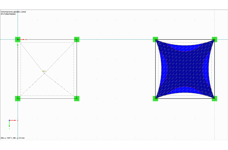 Deformación constreñida (izquierda) y deformación sin bordes libres (derecha)