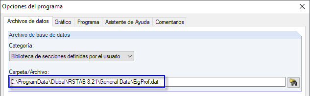 Biblioteca de secciones definidas por el usuario