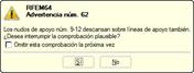 Advertencia: los nudos apoyados se encuentran en líneas apoyadas