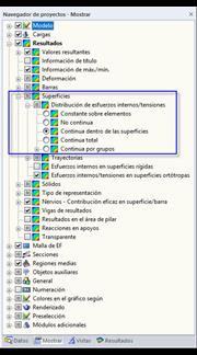 Configuración para el suavizado de esfuerzos internos de superficies en RFEM