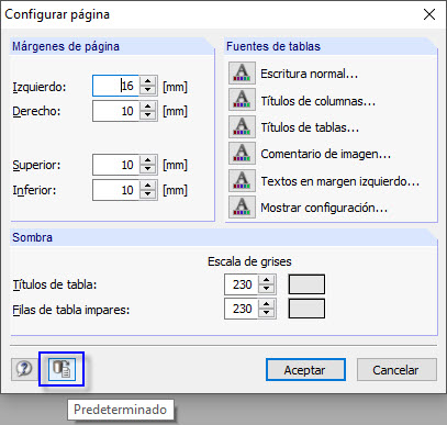 Restablecimiento de la configuración de la página a los valores predeterminados