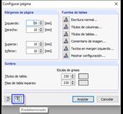 Restablecimiento de la configuración de la página a los valores predeterminados