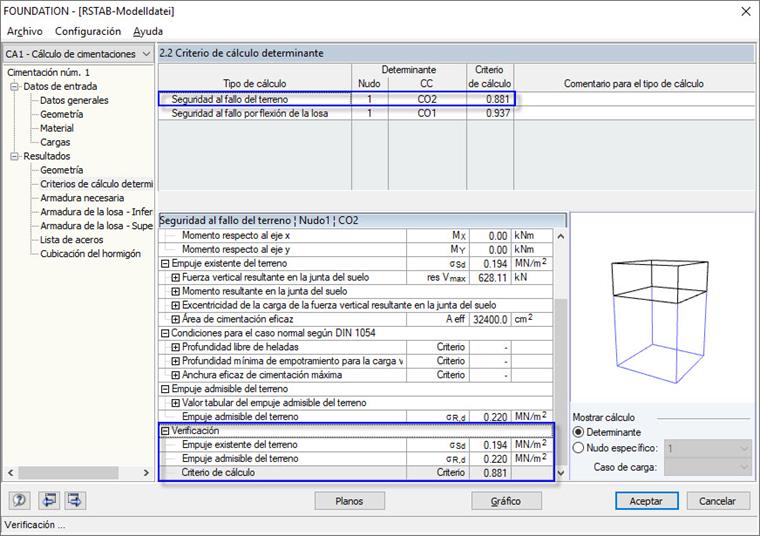 Cálculo de fallo a tierra según DIN 1054 en RF-FOUNDATION (antiguo)