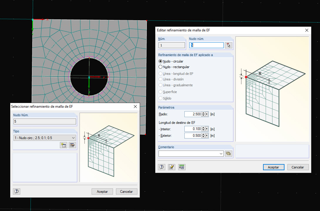 refinamiento de la malla de EF