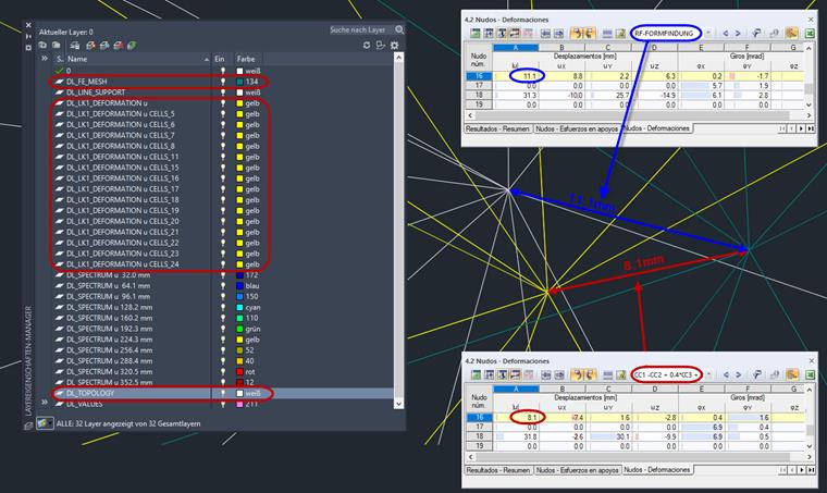 Exportación de la forma deformada de la combinación de carga