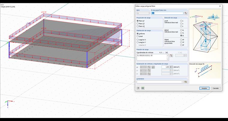 Edición de la carga poligonal libre