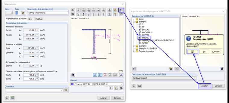 Actualización de la sección