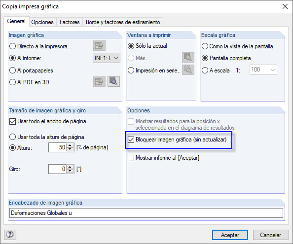 Opción para bloquear gráficos al imprimir
