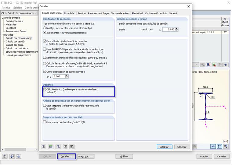 Opción "Diseño elástico"