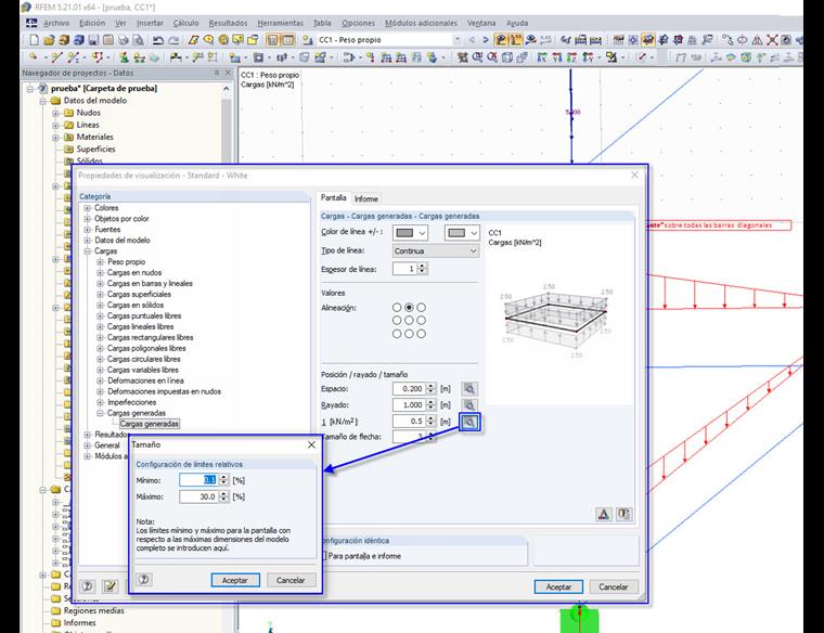 Establecer la proporción para valores pequeños