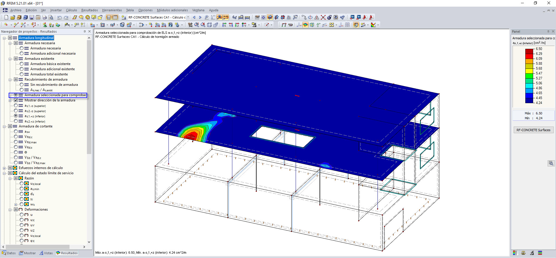 Armadura aplicada para el análisis de deformaciones