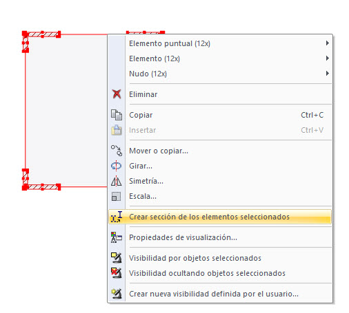 Crear sección de los elementos seleccionados