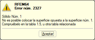 Mensaje de error "No se puede ubicar la superficie opuesta a la superficie de contacto"