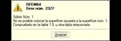 Mensaje de error "No se puede ubicar la superficie opuesta a la superficie de contacto"