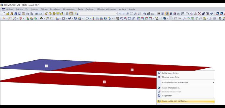 crear sólido con contacto