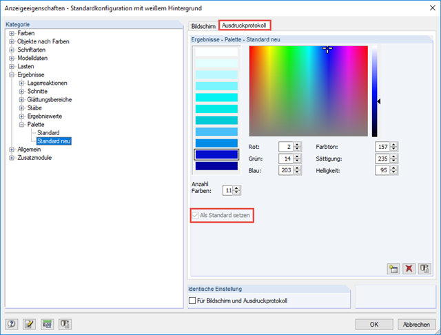 Configuración de la escala de colores definida por el usuario como predeterminada