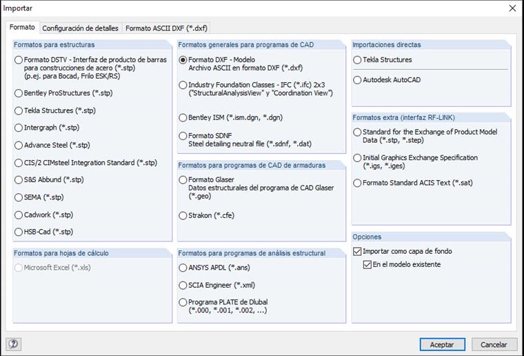 Importar como capa de fondo