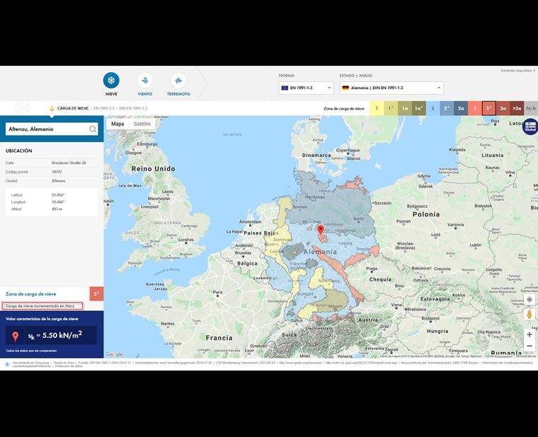 Servicio en línea de Dlubal Carga de nieve