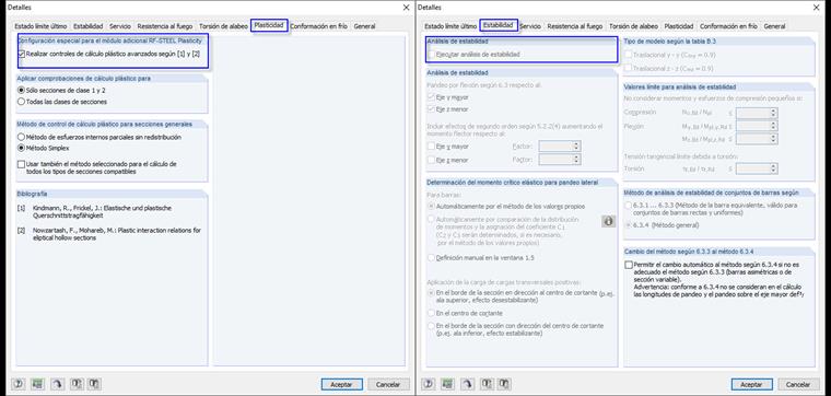 Activación de RF-/STEEL Plasticity y análisis de barras equivalentes inactivas