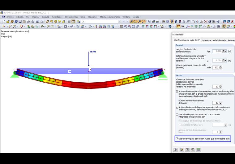 Deformación si se activa la opción