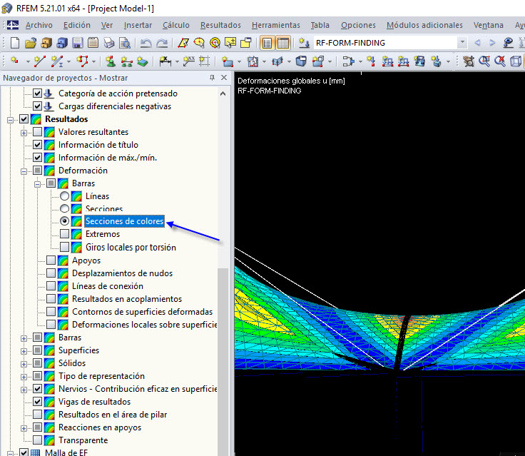 Navegador de proyectos - Mostrar