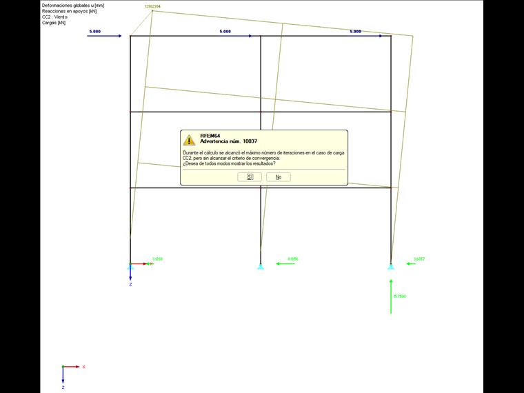 Pandeo lateral de la estructura bajo carga horizontal