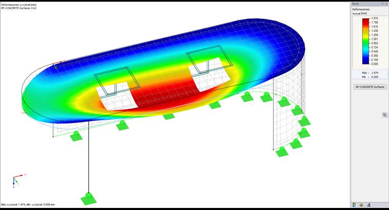 Deformaciones del cálculo con RF-CONCRETE Deflect