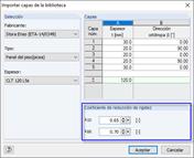Reducción de rigidez en el complemento Superficies multicapa