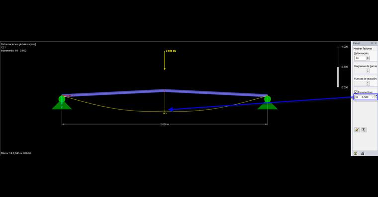Incremento de carga 10 como último incremento de carga antes del análisis postcrítico