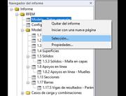 Abrir la selección del informe a través del menú contextual
