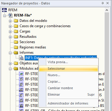 Cuadro de diálogo "Selección del informe de impresión", pestaña "Selección global"