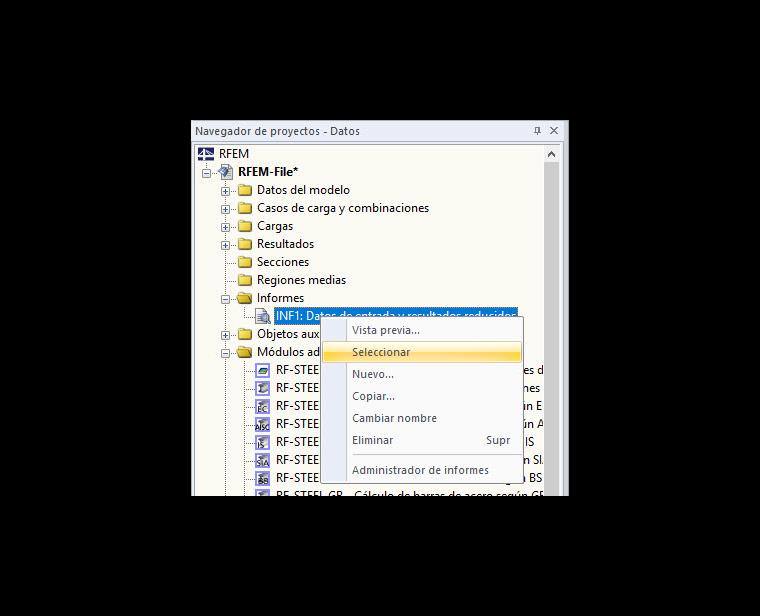 Cuadro de diálogo "Selección del informe de impresión", pestaña "Selección global"