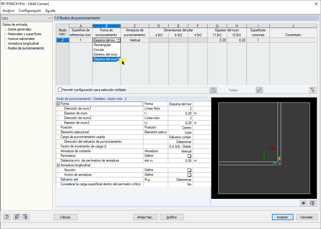 Ajuste de la geometría de la posición de la punzonamiento