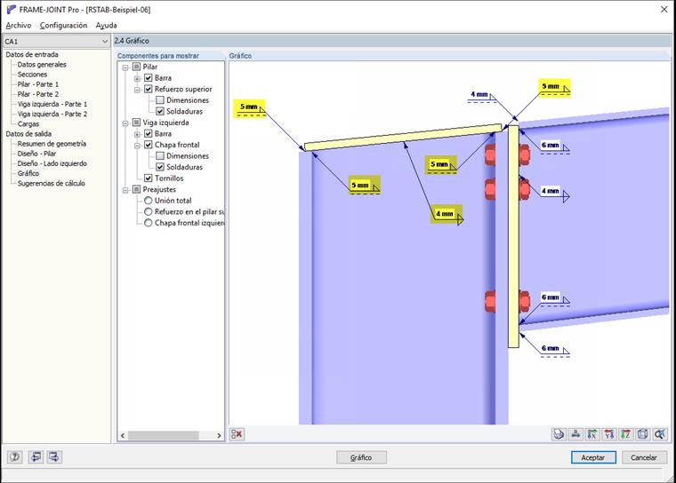 Soldaduras de la placa del extremo del pilar