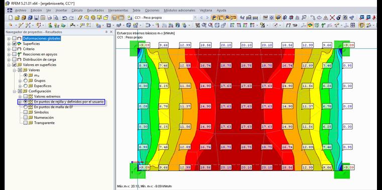 "Valores en superficies" en rejillas y puntos definidos por el usuario