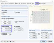 Configuración de la distancia de los puntos de la rejilla