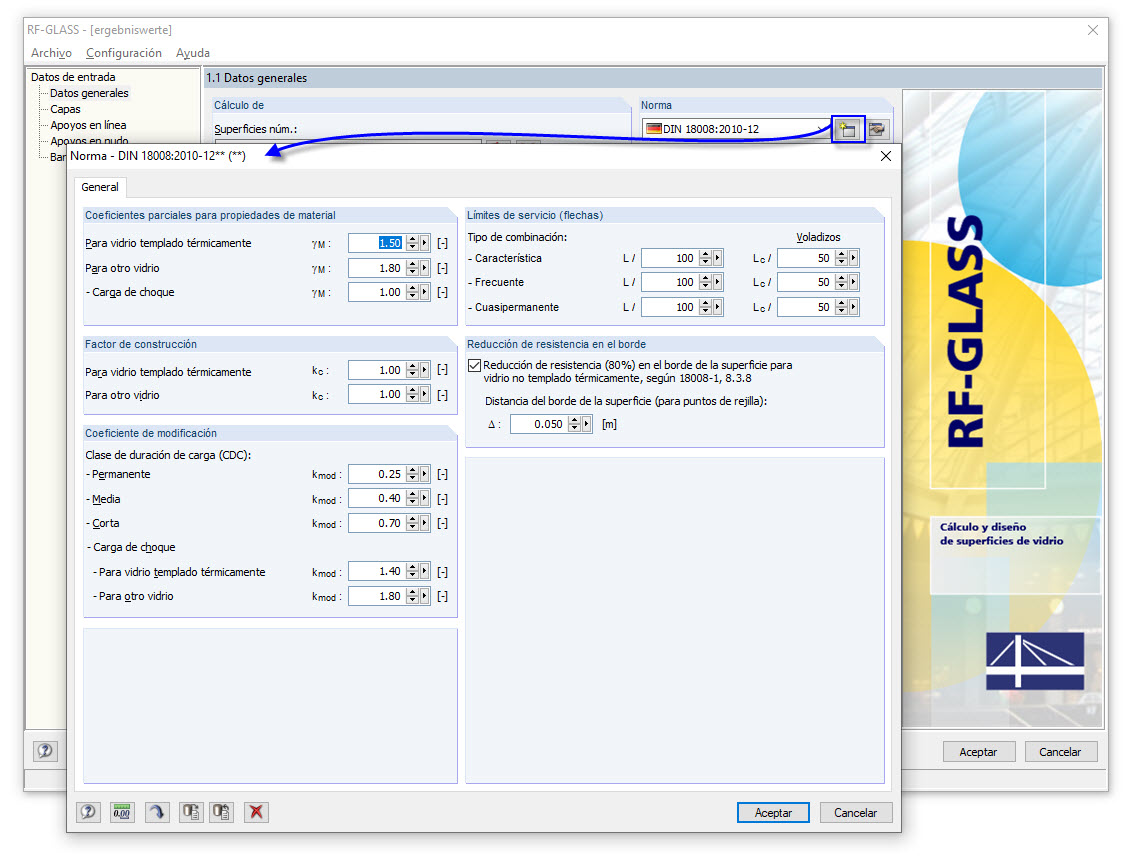 Norma definida por el usuario en RF-GLASS