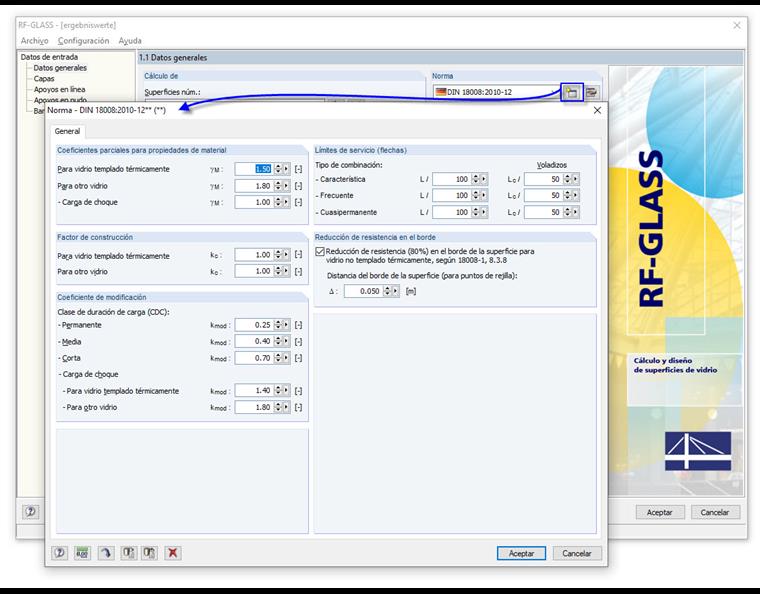 Norma definida por el usuario en RF-GLASS