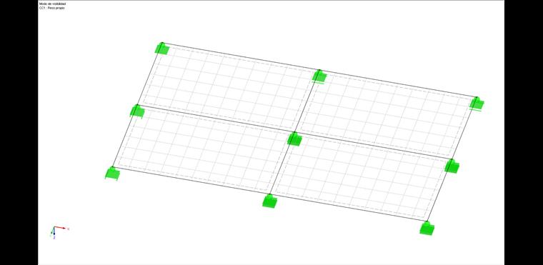Modelo de superficie con refinamientos de malla de EF en nudos, líneas y superficies
