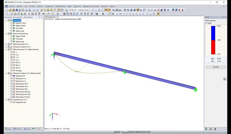 Comprobación de la deformación en FE-LTB