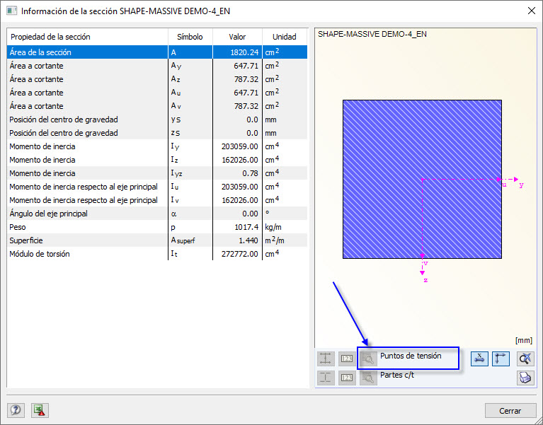 Comprobación de los puntos de tensión