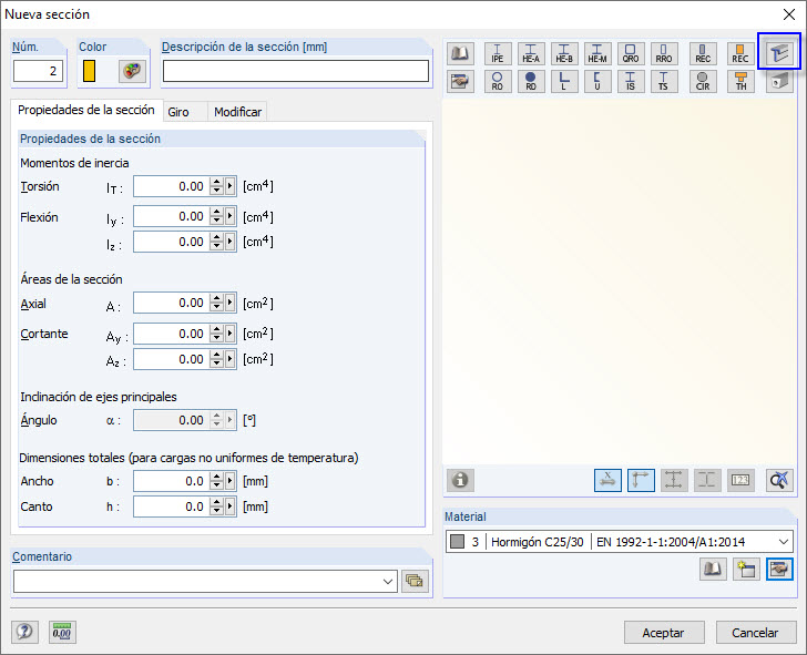 Importación de secciones desde el programa SHAPE-THIN