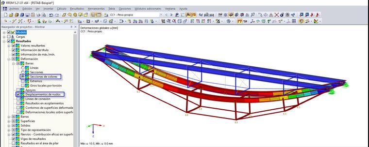 Desplazamientos de nudos