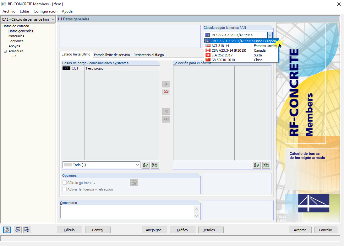 Selección de EC2 en RF-CONCRETE Members