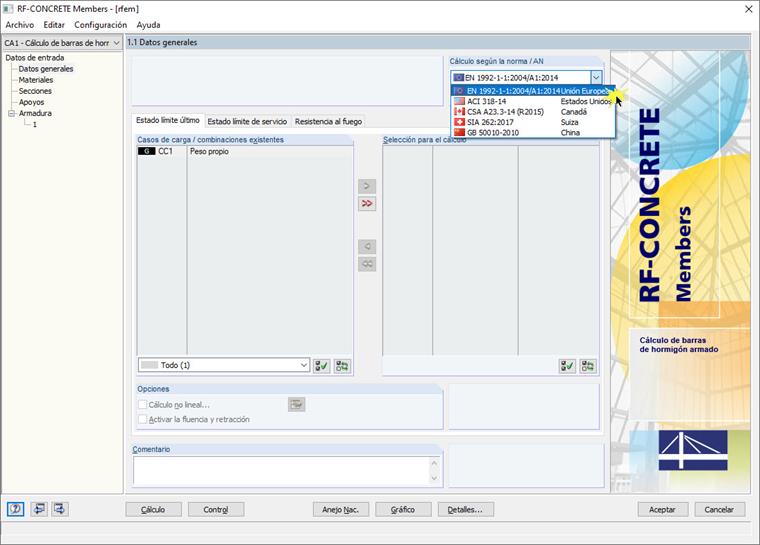 Selección de EC2 en RF-CONCRETE Members