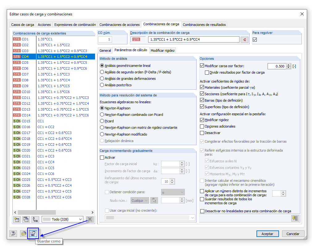 Guardar esquema de combinación