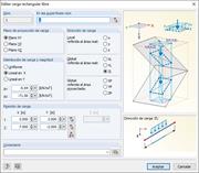 Aplicación de la tensión de compresión como "carga rectangular libre" a una estructura equivalente