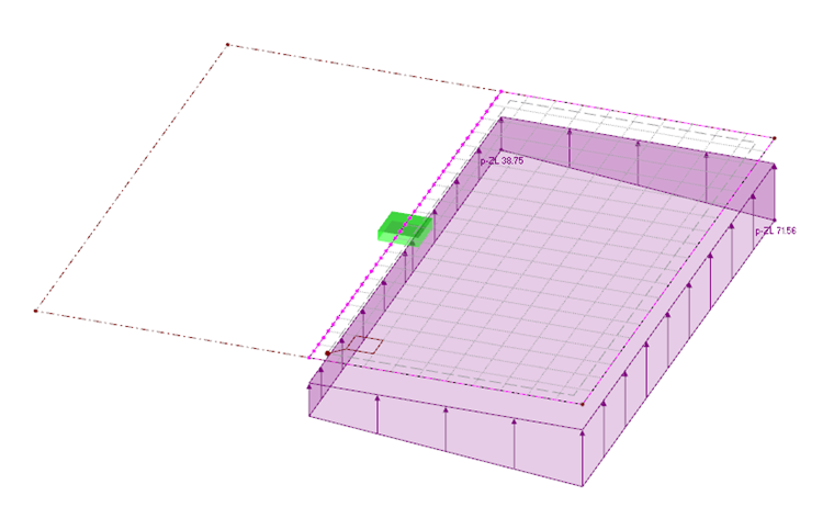 Distribución de la tensión de compresión como carga en una estructura equivalente