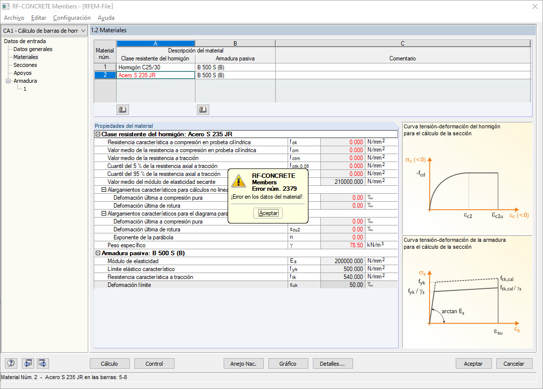 Mensaje núm. 2379 - ¡Datos de material no válidos!