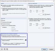 Configuración para el método analítico de cálculo del estado límite de servicio en RF-CONCRETE Surfaces